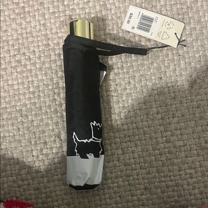 Black and White Umbrella with Gold Handle